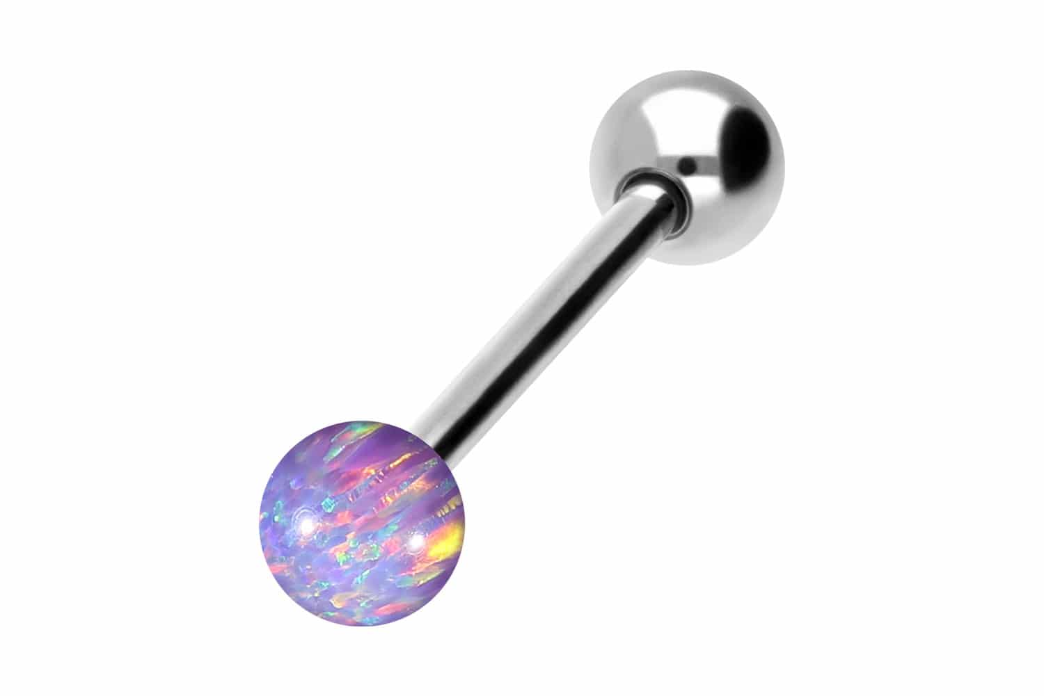 Titan Barbell Piercing SYNTHETISCHER OPAL + TITAN-KUGEL